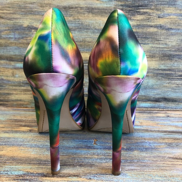 Guess Honora3 Womens Stilettos Peep Toes Multicolor Textile Uppers Size 8.5 - Picture 11 of 13